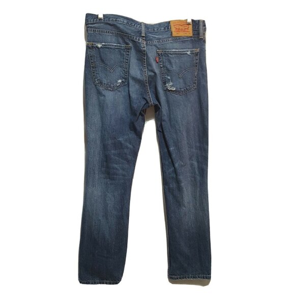 Levi’s 511 Mens Jeans Size 36 X 30 Slim Fit Destroyed Jeans Tapered 100% Cotton - Picture 4 of 9